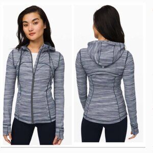 Lululemon Hooded Define Jacket Nulu Mini Space Dye Heathered Grey Black